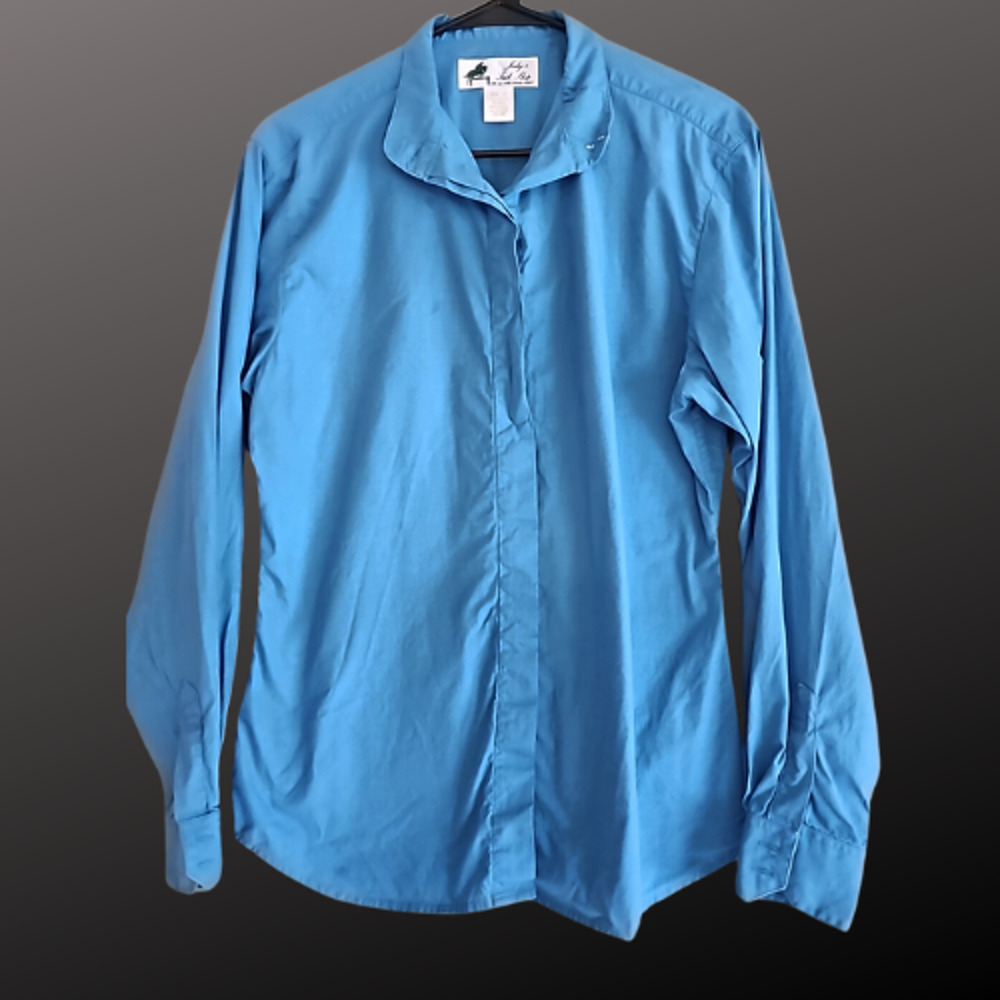 Judys Tack Shop Blue LS Riding Shirt sz40 Women's English